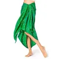 Produktbild: PANASIAM Sarong Pareo Starlit Wachsbatik aus hochwertiger Viskose Strandtuch, Viskose, Strandkleid Bikini Cover-up Tuch für den Strand Schultertuch Halstuch grün 250x116cm