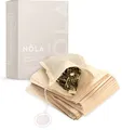 Produktbild: NOLA Einweg Teebeutel für losen Tee (100 Stück) - biologisch abbaubar & recyclebar - mit Kordelzug - 9,5 x 8 cm - auch für Teekannen geeignet