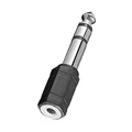Produktbild: BestPlug Audio Stereo Adapter Aux in Out, 3,5mm Klinke Buchse Kupplung weiblich auf 6,3mm Klinke Stecker männlich, Schwarz