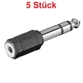 Produktbild: Phono Stereo Adapter 3,5mm Klinke Kupplung Buchse auf 6,3mm Kopfhörer Stecker