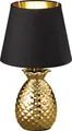 Produktbild: Tischleuchte PINEAPPLE von REALITY Leuchten Keramik Goldfarbig / Stoff Schwarz