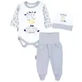 Produktbild: TupTam Langarmbody Baby Mädchen Jungen Bekleidungsset Langarmbody Hose Mütze mit Spruch bunt 74