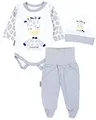 Produktbild: TupTam Baby Mädchen Jungen Bekleidungsset Langarmbody Hose Mütze mit Aufdruck Spruch 3 teilig, Farbe: Giraffe, Größe: 74