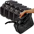 Produktbild: BW® Benzinkanister Metall 5x 10 Liter mit Ausgießer - Kraftstoffkanister Schwarz - RAL 9005 - TÜV-geprüft und UN-Zulassung - 0,9mm Stahl nach DIN 7274 - Made in Europe