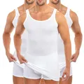 Produktbild: HERMKO 3007 3er Pack extralanges Herren Unterhemd (+10 cm) Tank Top aus 100% Bio-Baumwolle, Größe:D 7 = EU XL, Farbe:weiß