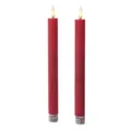 Produktbild: LED Stabkerzen Tafelkerzen Spitzkerzen Echtwachs Rustik Optik H: 24cm rot 2St