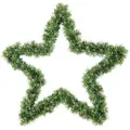 Produktbild: Kunstgirlande Weihnachtsstern aus Weihnachtsgirlande PVC Weihnachtsdeko Außen Innen, Salcar, 55 cm mit 240 grünen Zweigen 55 cm