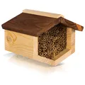 Produktbild: BEESI Insektenhotel mit wetterfestem Dach I Bienenhotel mit Nisthülsen aus Bambus I Verschiedene Durchmesser