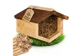 Produktbild: BEESI Insektenhotel Bienenhotel mit wetterfestem Holzdach, Bambus Nisthülsen, (Packung, 1-St., Komplett montiertes Bienenhotel, sofort einsatzbereit), 20,5T x 21,5B x 17H cm