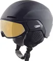 Produktbild: ALPINA Alto Q-LITE - sicherer, stoßabsorbierender & individuell anpassbarer Skihelm für Erwachsene, mit kontrastverstärkendem Visier - Black matt (Gold Mirror) - L (59-63 cm)