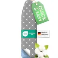 Produktbild: SimplySmooth Premium Bügelbrettbezug 120x40 I OEKOTEX100 I Made IN Germany I Bügeltischbezug I Komfortpolster I Bügelbezug für 115-122x35-40cm Bügelbrett Bezug für Dampfbügelstation I Größe M