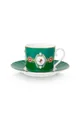Produktbild: PiP Studio Tasse Love Birds Medallion Tasse m.U. grün 200ml, Bone China, Cup & Saucer Love Birds Medallion Emerald-Green 200ml
