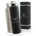 Produktbild: Luckymoose® Infinity Flasche 1,25L für Aarke Carbonator 3, Philips GoZero & Brita SodaOne Wassersprudler - Spülmaschinenfeste Edelstahlflasche