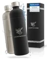 Produktbild: Luckymoose Flasche für Aarke Carbonator 3, Philips GoZero & Brita SodaOne Wassersprudler, Spülmaschinenfest, 1,25L Edelstahlflasche ohne Ablaufdatum, 1x Black 1x Silver Alternative Aarke-Flasche