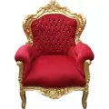 Produktbild: Casa Padrino Barock Sessel King Mod2 Bordeauxrot / Gold mit Glitzersteinen - Antikstil Sessel