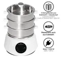 Produktbild: KeMar Kitchenware 4-in-1-Dampfgarer KFS-3000, 1200,00 W, Wassertank aus Edelstahl Dämpfkörbe aus Edelstahl, Glasdeckel