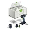Produktbild: Festool – Akku-Bohrschrauber TXS 18-Basic-Set inkl. Magnet-Bithalter + Werkzeugfutter + Winkelvorsatz + Schnellspannbohrfutter + Bitkassette + Bit + Gürtelclip + Systainer SYS3 DF M 187