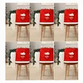 Produktbild: Annastore 6-TLG. Set Stuhlhussen Weihnachten aus Filz (Polyester) 48 x 64 cm - Weihnachtsstuhlbezug - Weihnachtsmütze Stuhlbezug - Stuhlabdeckung - Stuhlbezug (rot)