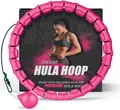 Produktbild: Hula Hoop Reifen Erwachsene Abnehmen und Massage, hulahuppreif zum abnehmen trainiert Hüfte, Beine, Po, hoopie der nie Herunterfällt, Hula Hoop mit Gewicht Kugel inkl