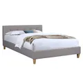Produktbild: CARO-Möbel Polsterbett Adele Bett mit Stoff in grau 140x200 cm Doppelbett Jugendbett inklusive Lattenrost, Stoffbezug