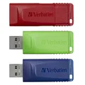 Produktbild: verbatim USB-Sticks Slider rot, blau, grün 16 GB, 1 St.