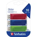 Produktbild: Verbatim USB-Stick Slider 49326 16GB 3St