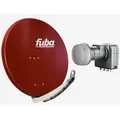 Produktbild: Fuba Sat Anlage 4 Teilnehmer | Satellitenschüssel Komplettset - DAA 850 R Sat-Schüssel 85cm Alu rot + Fuba DEK 417 Quad LNB 4 Teilnehmer (DVB-S2, HD
