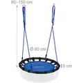 Produktbild: Relaxdays Nestschaukel Stoff Stahl Blau Höhenverstellbar ø 80 cm 2,5 kg