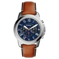 Produktbild: Fossil Grant uhr für Herren, Quarz-Chronographenwerk, mit Edelstahl- oder Lederarmband, Braun und Blau, 44MM