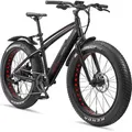 Produktbild: Telefunken E-Bike FM350 26 Zoll Fatbike mit 8 Gang Kettenschaltung - Hinterradmotor 250W /16Ah / 36V Lithium-Ionen-Akku - Schwarz