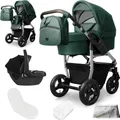 Produktbild: Bergsteiger Capri Kombikinderwagen 3-in-1 – Babywanne, Sportsitz & i-Size Babyschale, Luftreifen, Federung, höhenverstellbarer Griff, faltbar, Zubehör