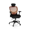 Produktbild: hjh OFFICE Profi Bürostuhl Venus Base Stoff/Netz Ergonomischer Drehstuhl, Rückenlehne verstellbar, Sitztiefenverstellung, Orange/Schwarz 657120