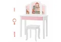 Produktbild: COSTWAY Schminktisch Kinder, mit Spiegel & Hocker, holz