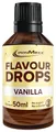 Produktbild: IronMaxx Flavour Drops - Vanilla 50ml | kalorienfrei & zuckerfrei | vegane Aromatropfen zum süßen von Lebensmitteln | praktischer Tropfer-Verschluss