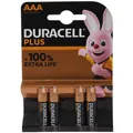 Produktbild: Duracell Batterie Alkaline Micro AAA LR03 1.5V Plus Extra Life Retail 4er Bliste