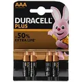 Produktbild: Duracell Plus AAA Micro LR03, 1.5V Alkaline Batterie, MN2400, 4er-Pack