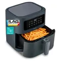 Produktbild: MEDION E40 XL Heißluftfritteuse (5,2 Liter, Airfryer, 2.150 Watt, 9 Automatikprogramme, Backfunktion, ölfreies Frittieren, Touch Bedienfeld, LED Anzeige, ILAG PFAS-frei) matt grau