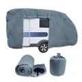Produktbild: NATIV Schutzhülle für Wohnwagen | UV-resistente Abdeckplane für ihren Camper | universelle Passform | Polyamid | Dach wasserdicht, Seitenteile wasserabweisend | grau | 610 x 250 x 220 cm