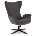 Produktbild: Raburg Drehbarer Relaxsessel mit Wippfunktion, Mikrofaserbezug, ergonomisch gepolstert, 360° drehbar, Metallgestell Mattschwarz, für Wohnzimmer – Maxim | Anthrazit