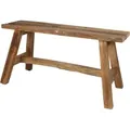 Produktbild: Rustikale Sitzbank aus Altholz 90x35cm Landhausbank Dielenbank Holzbank Bank bis 150kg belastbar - als Dekobank oder Blumenbank - Braun