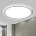 Produktbild: LQWELL® Deckenleuchte LED Deckenlampe, IP44 Wasserfest Badlampe Rund Flach 18W 6000K 1600LM Modern Schlicht Lampe Dünn für Wohnzimmer Badezimmer Schlafzimmer Küche Balkon Keller Büro, 220 * 24mm
