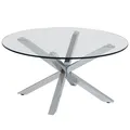 Produktbild: Couchtisch HEAVEN - transparent-chromfarben - Ø 82 cm Sofatisch Wohnzimmertisch