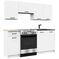 Produktbild: Akord Küchenmöbel-Set, Weiß, Kunststoff, Nachbildung, einzeln stellbar,Küchenblock,Rechteckig, 180x203x46 cm, Küchen, Küchenzeilen & Küchenblöcke, Küchenzeilen ohne Geräte