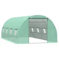 Produktbild: Outsunny Foliengewächshaus  Tomatengewächshaus mit Fenster, Treibhaus Folientunnel, Grün, 590x300x200cm  Aosom