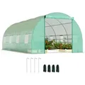 Produktbild: Outsunny - Foliengewächshaus Tomatengewächshaus Treibhaus Folientunnel Frühbeet mit Fenster Grün 595 x 300 x 200 cm