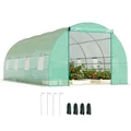 Produktbild: Outsunny Foliengewächshaus Tomatengewächshaus Treibhaus Folientunnel Frühbeet mit Fenster Grün 595 x 300 x 200 cm