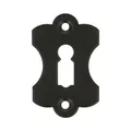 Produktbild: MS Beschläge Schlossrosette Türrosette Antik Optik Möbelrosette Schwarz matt Stahl Schlüsselrosette Zylinderrosette Schlüsselschild Rosette (Buntbart)