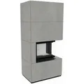 Produktbild: Kratki Kaminbausatz | FLOKI BOX | 8 kW | Glas rechts | Cemento Grigio