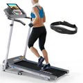 Produktbild: KINETIC SPORTS Laufband für zuhause KST2700FX klappbar - mit Pulsgurt, leiser 750 Watt Elektromotor, 12+1 Programme, LCD Display, Geh- und Lauftraining, stufenlos bis 10 km/h, bis 120kg inkl. Pulsgurt