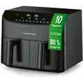 Produktbild: GOURMETmaxx Heißluft-Fritteuse Doppelkorb 2x 3,5l 2400W schwarz - Schwarz
